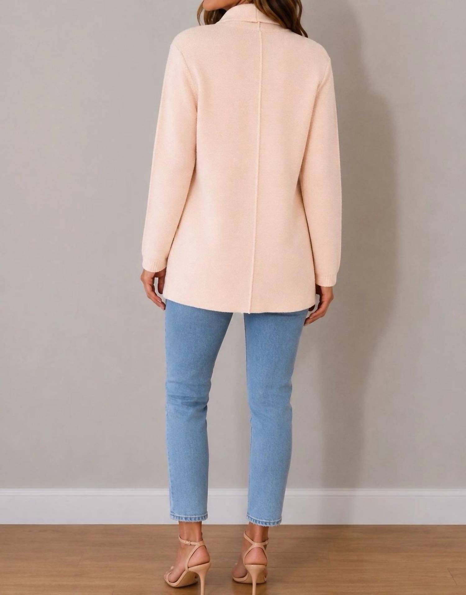 Elie Tahari - Long Sleeves With Ribbed Trimmed Cardigan