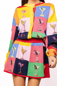 QUEEN OF SPARKLES Checkered Cosmo Sweater in multi - women's cardigan - view 4