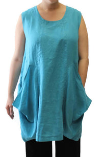Mosaic - Oversized Pocket Linen Top