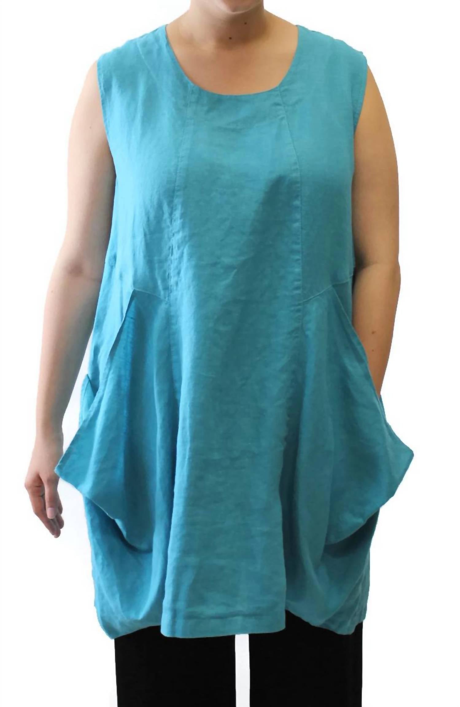 Mosaic - Oversized Pocket Linen Top