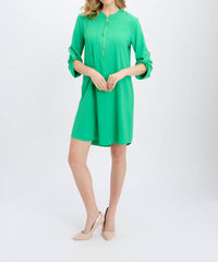 Joseph Ribkoff - High-neck Shift Zip Dress