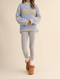 Klesis - Color Block Mock Neck Sweater