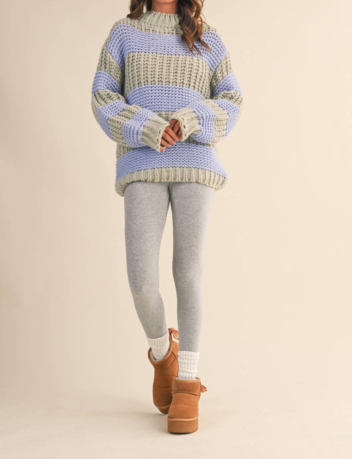 Klesis - Color Block Mock Neck Sweater