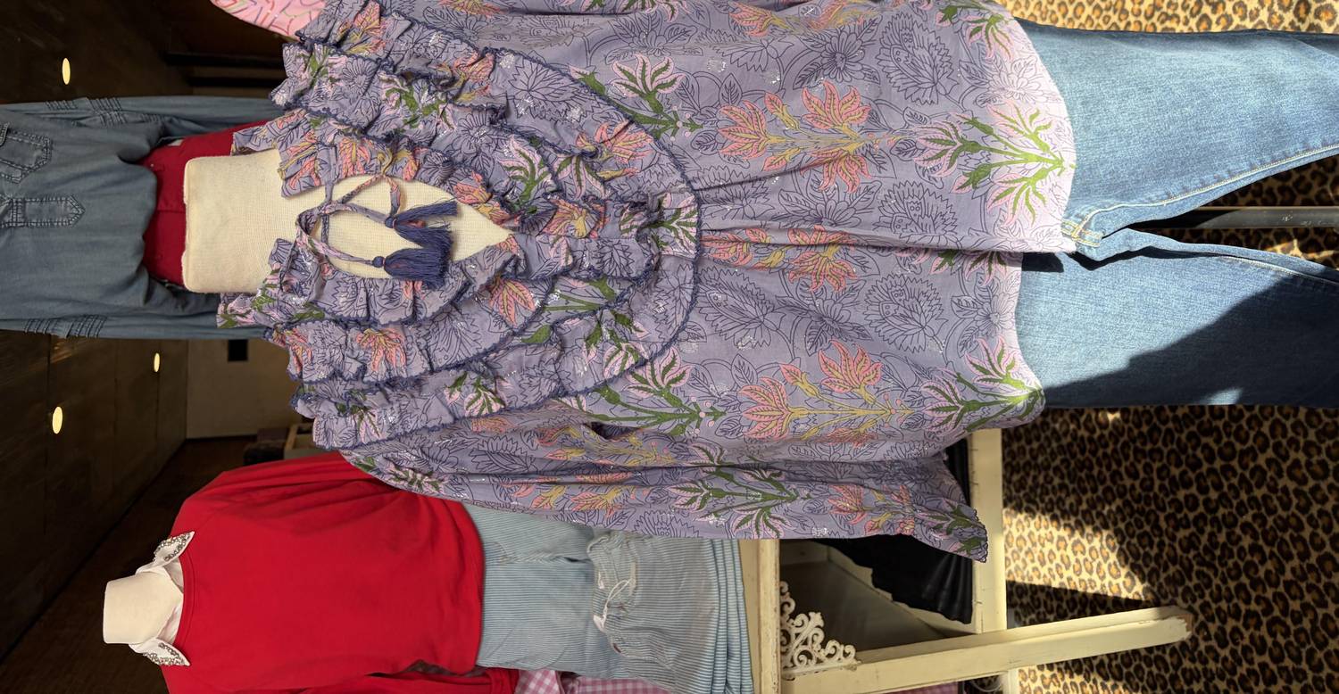 Ivy Jane - Women's Block Print and Sprakle Top