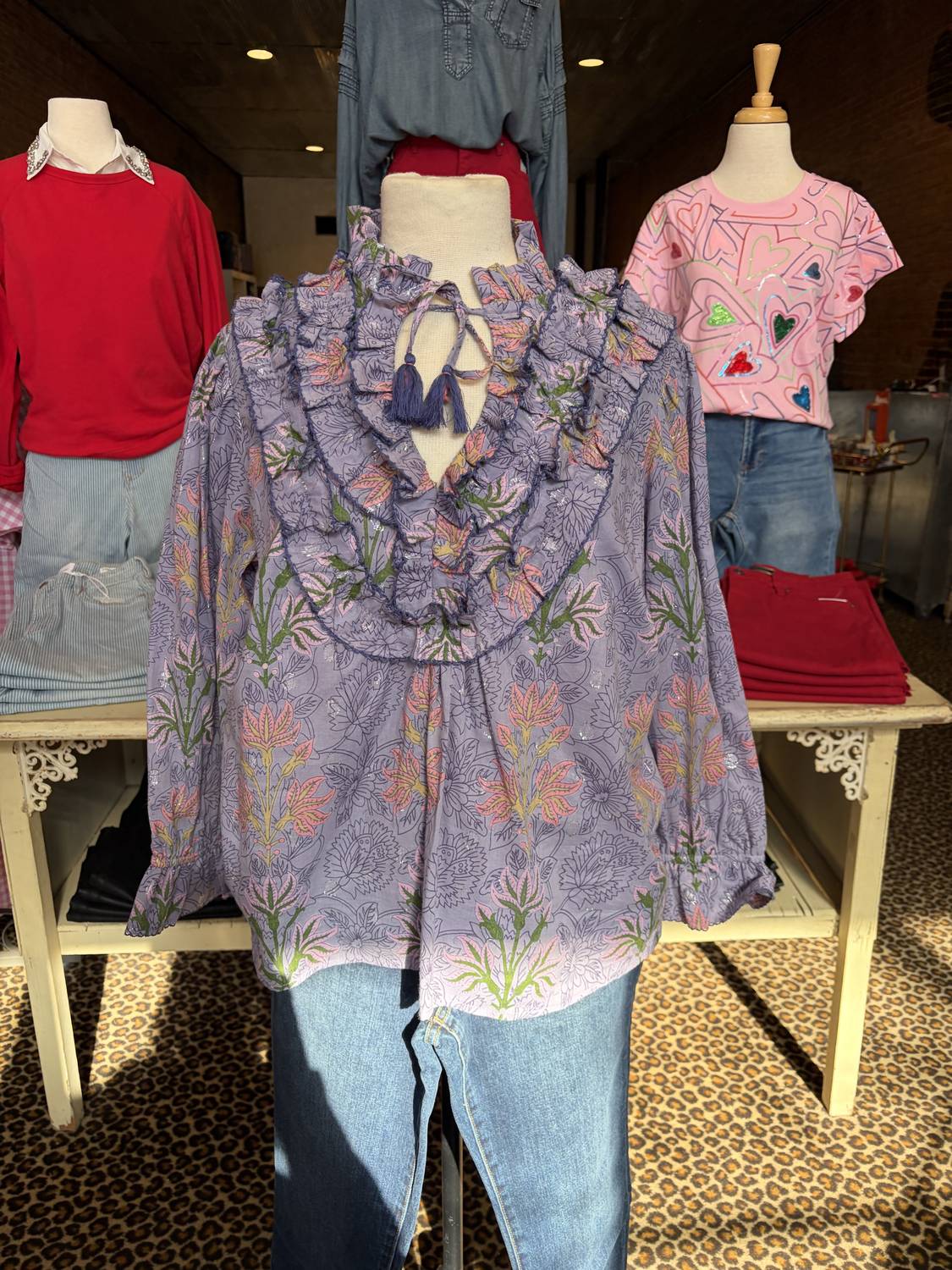 Ivy Jane - Women's Block Print and Sprakle Top