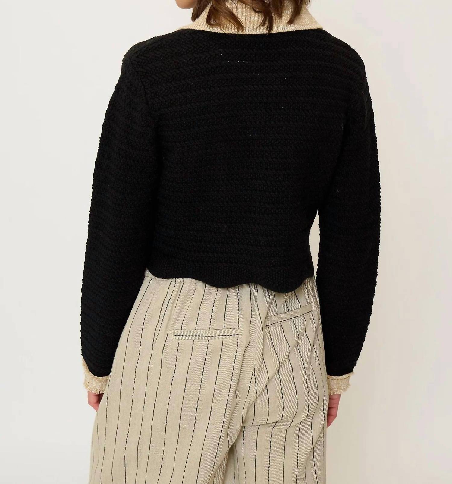 Central Park West - Rose Scallop Edge Sweater