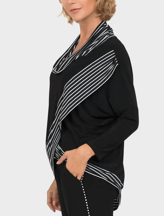 COWL NECK STRIPE TOP