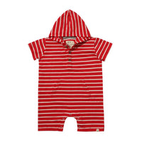 ME & HENRY Boy's Charlie Hooded Romper in red - kids' item
