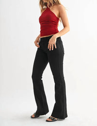 JUST BLACK DENIM Stella Mid Rise Flare Jeans in black - women's jeans - alternate view