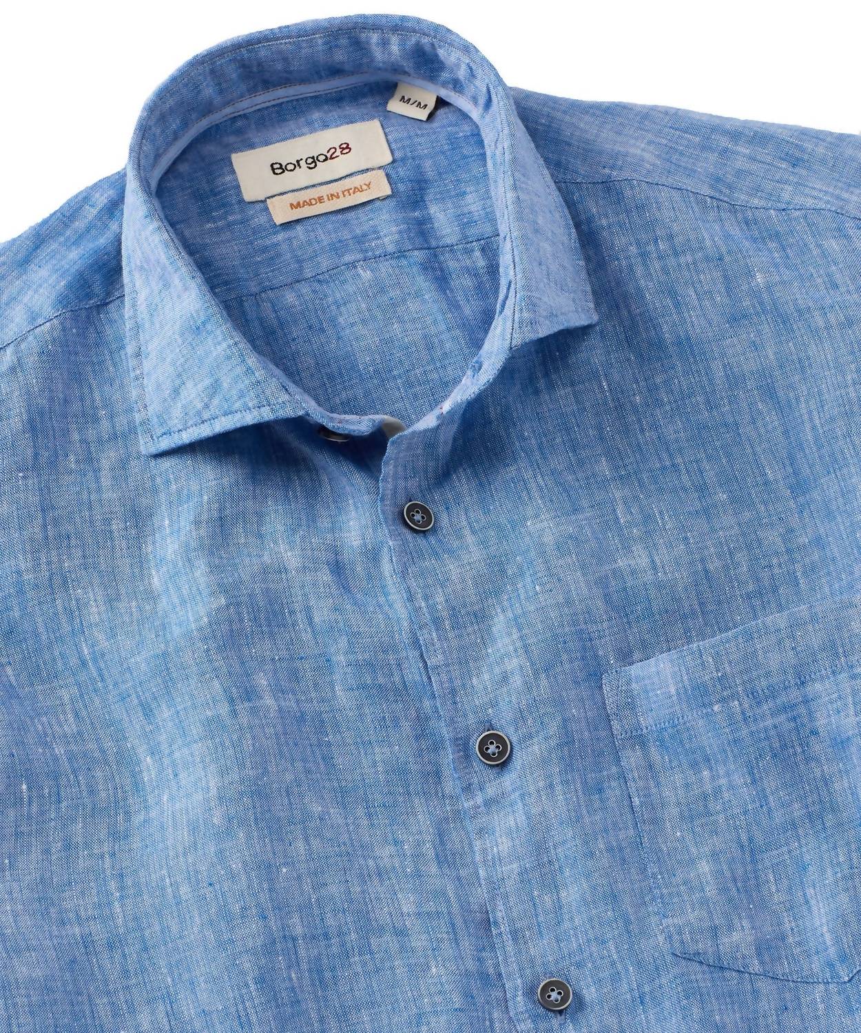 Borgo28 - Men's Italian Linen Short Sleeve Sport Shirt