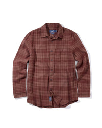 Grayers Men's Jaspe Midweight Flannel Shirt in root beer - men's long sleeve top
