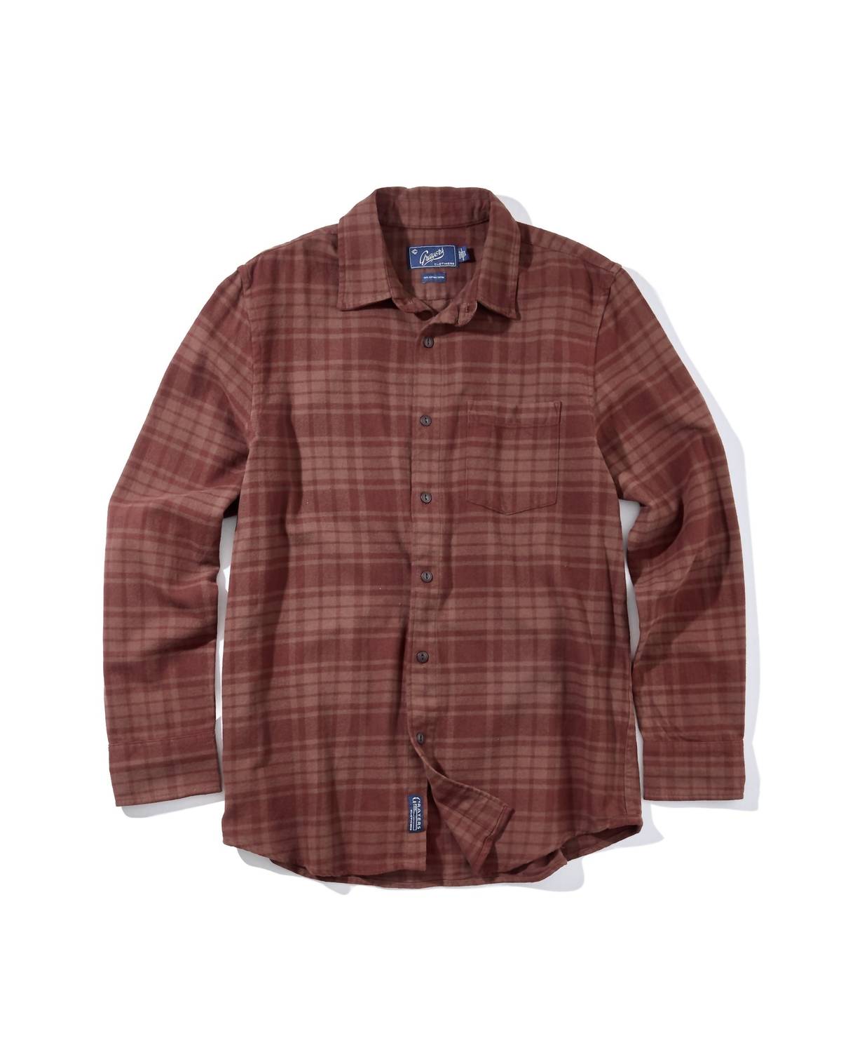 Grayers Men's Jaspe Midweight Flannel Shirt in root beer - men's long sleeve top