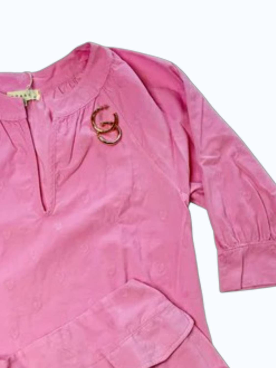 STARKx Women's Opal Top in pink heart - women's blouse - detail view