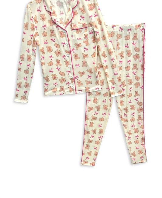 Katie J Nyc - Tweens' Maia Teddy Bear Pajama Pant Set