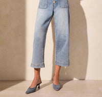 Tribal - Audrey Hugging Wide Crop Jeans