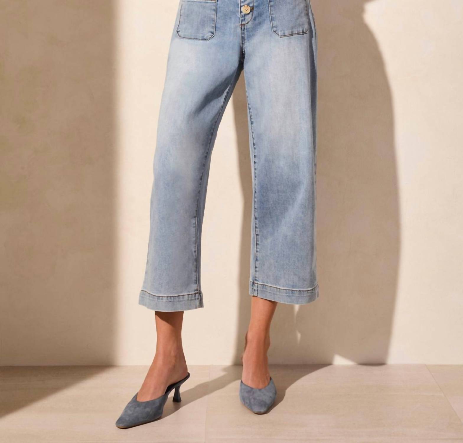 Tribal - Audrey Hugging Wide Crop Jeans