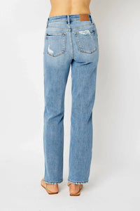 Judy Blue - High Rise Straight Leg With Heavy Destroy Jeans