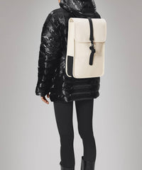 Rains Unisex Mini Backpack in dune - men's bag - detail view