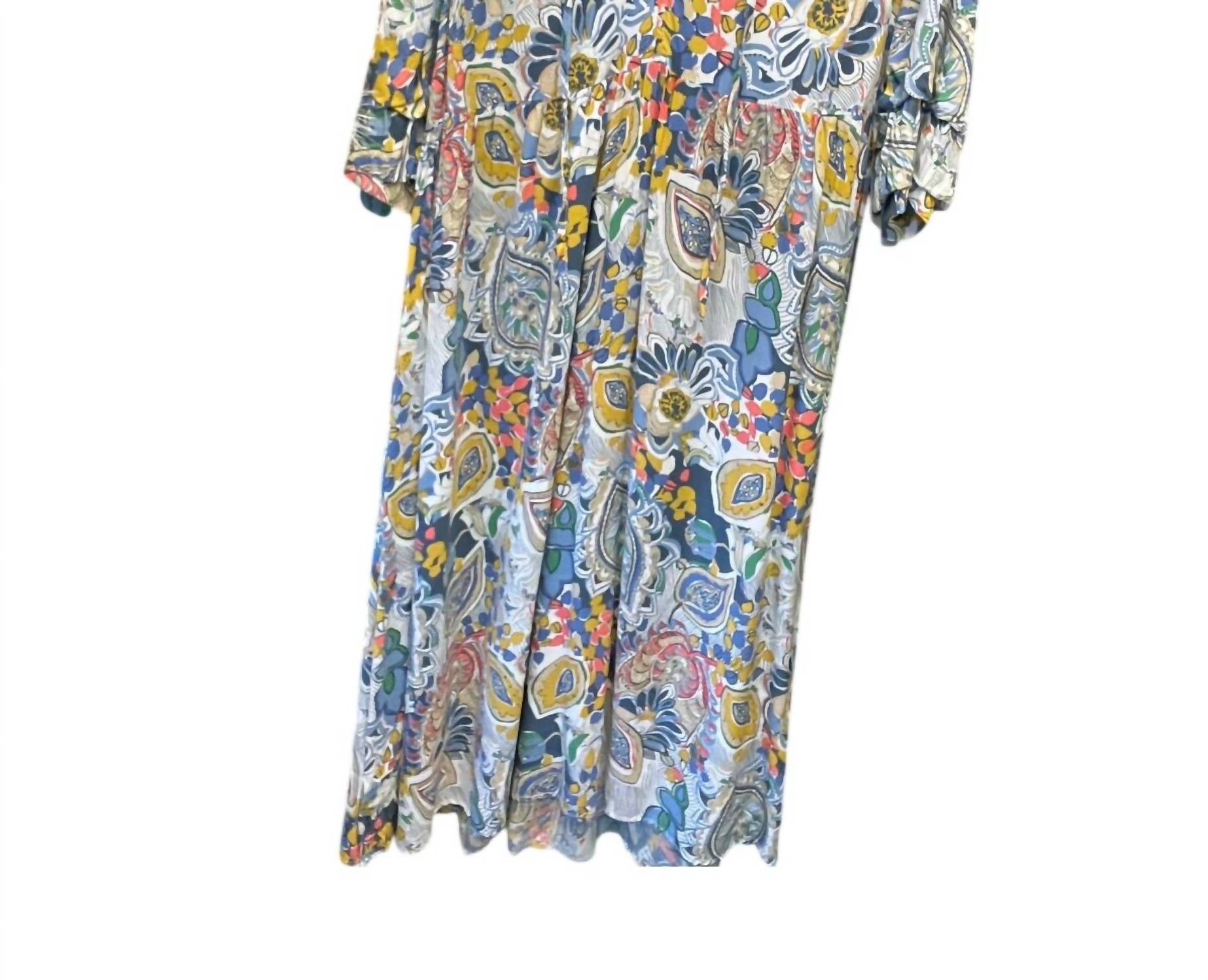 Umgee - Women Print Midi Dress with Front Tie