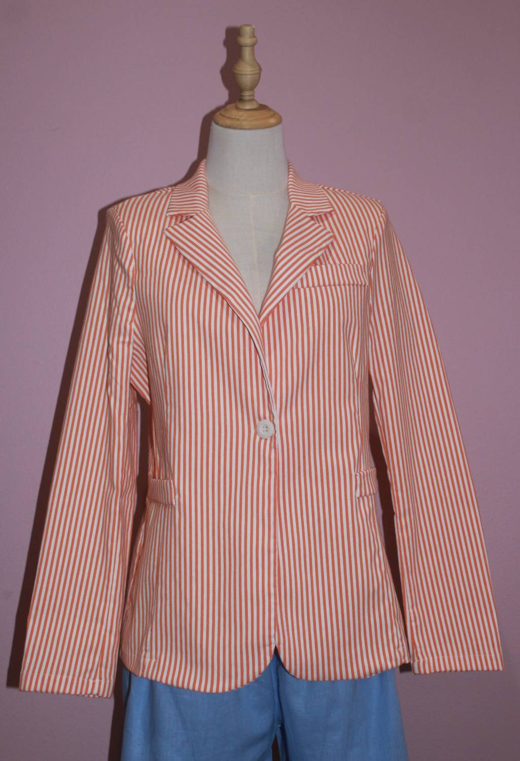 TANTRA Women's Pin Striped Jacket in orange - women's jacket