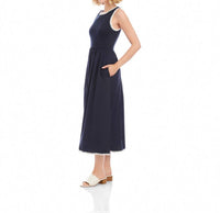 Karen Kane - Sleeveless Edge Stitch Contrast Midi Dress