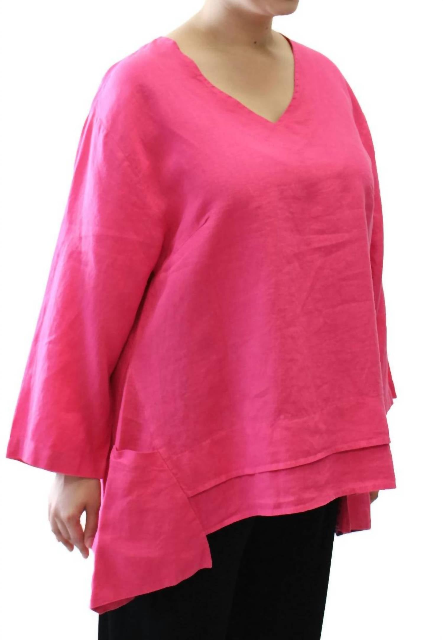 Mosaic - V-neck Pocket Linen Top