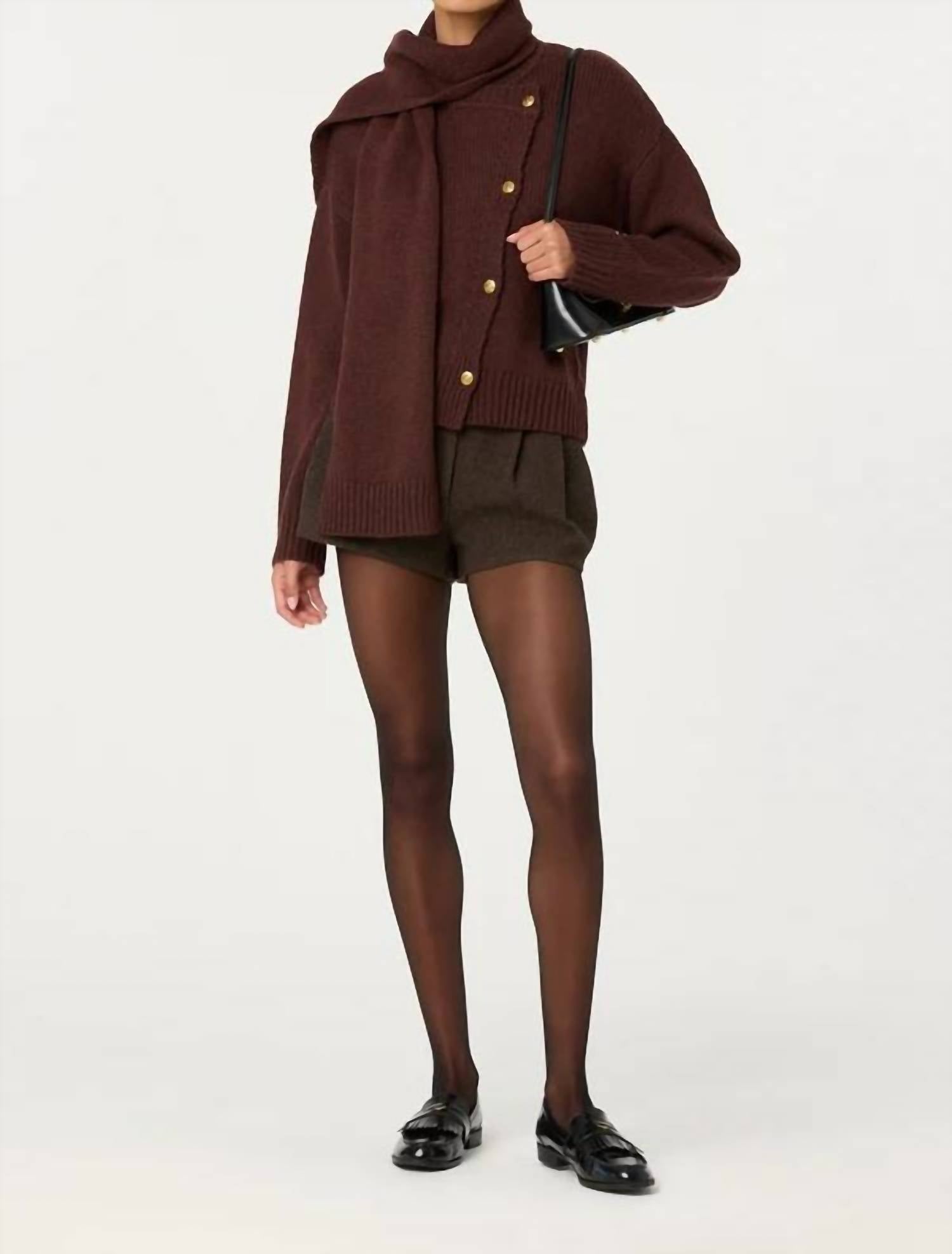 Astr - Jackeline Asymmetrical Scarf Cardigan