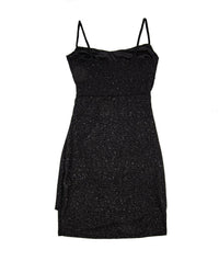 8apart Junior Women's Nichole Glitter Stretch Mini Dress in black - women's dress - detail view