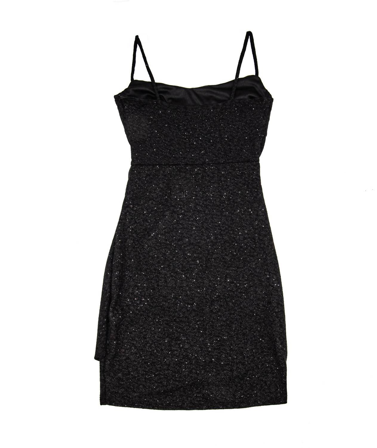 8apart Junior Women's Nichole Glitter Stretch Mini Dress in black - women's dress - detail view
