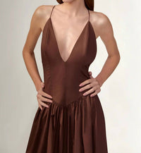 Adriana Degreas - Opulence Deep V Neck Maxi Dress