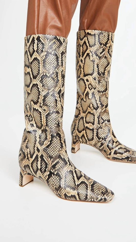 Loeffler Randall - Women's Leighton Sahra Tall Snake Leather Print Boots