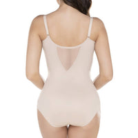 Miraclesuit Sexy Sheer Shaping Bodysuit in beige - women's shirt - alternate view