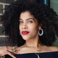Gold & Honey - Women's Lucite Bamboo Hoop Earrings
