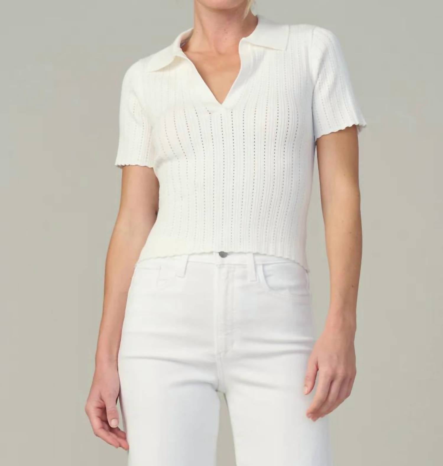 Joe'S Jeans - The Jess Pointelle Polo Top