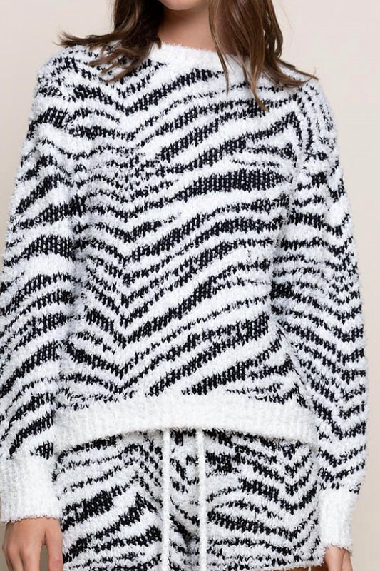 Fuzzy Zebra Sweatshirt