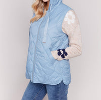 Charlie B - Short Quilted Puffer Vest with Hood