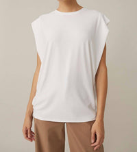 Joseph Ribkoff Wenda Boxy Drop Sleeve Top in white - women's blouse