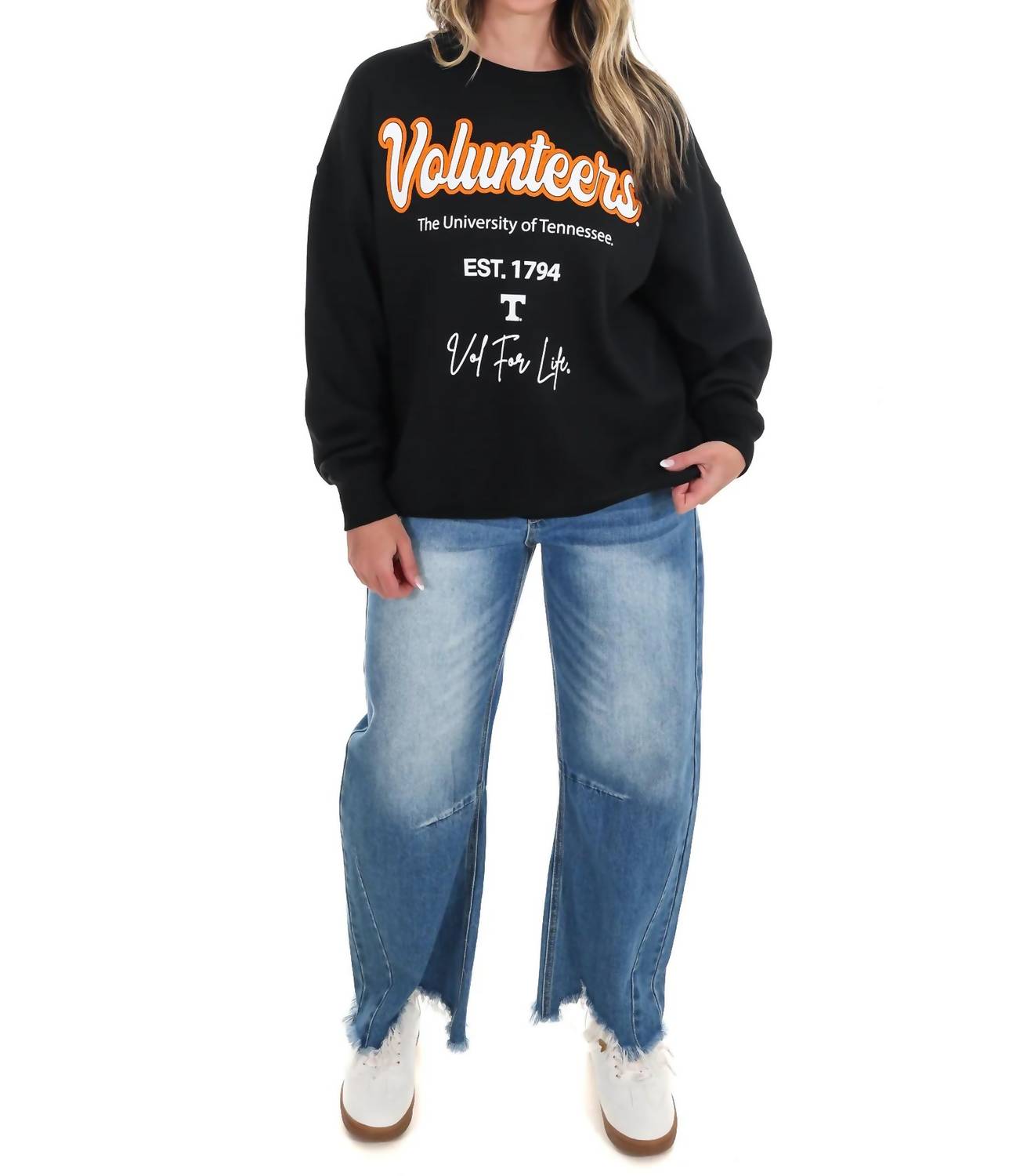 Livylu - Tennessee Vols Letterman Chrome Hi-Dive Sweatshirt