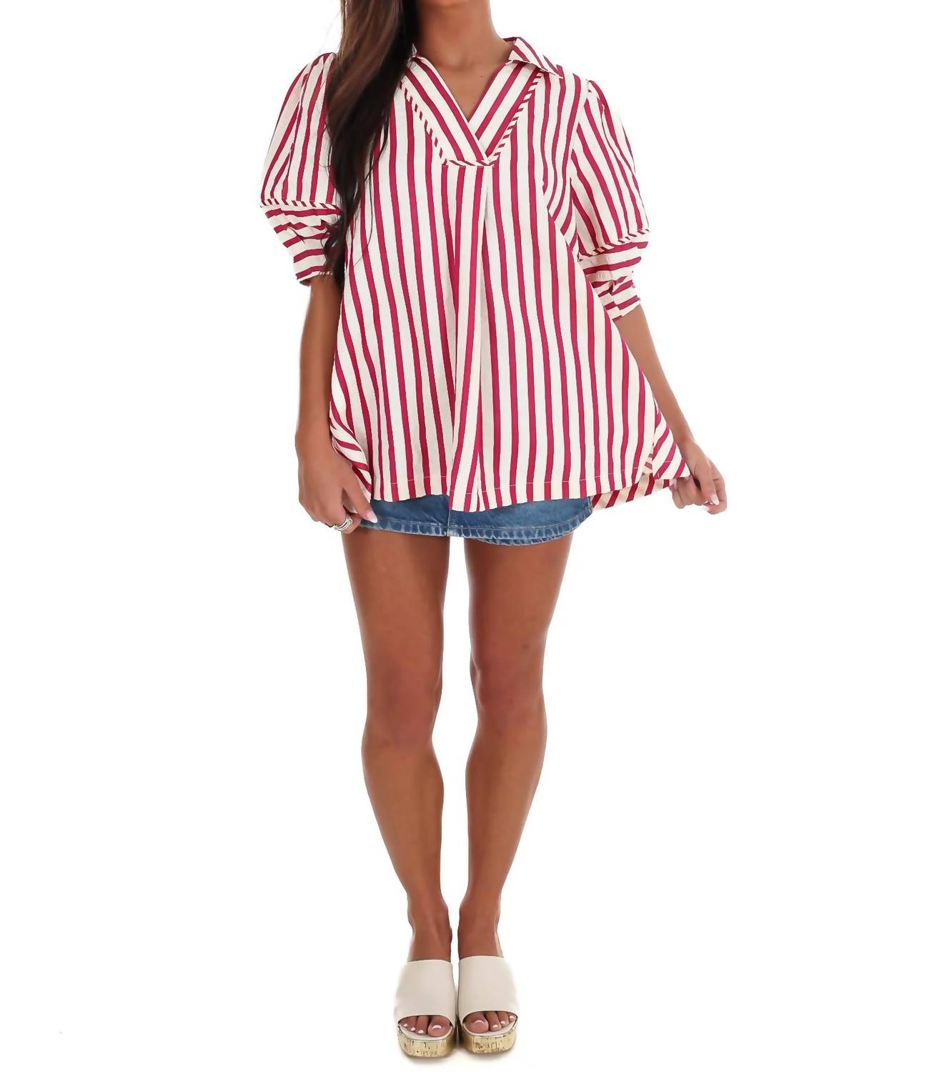 Umgee - Women's Easy Tide Stripe Top