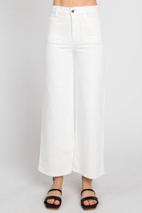 Letter To Juliet - A-line Patch Pocket Wide Leg Pants