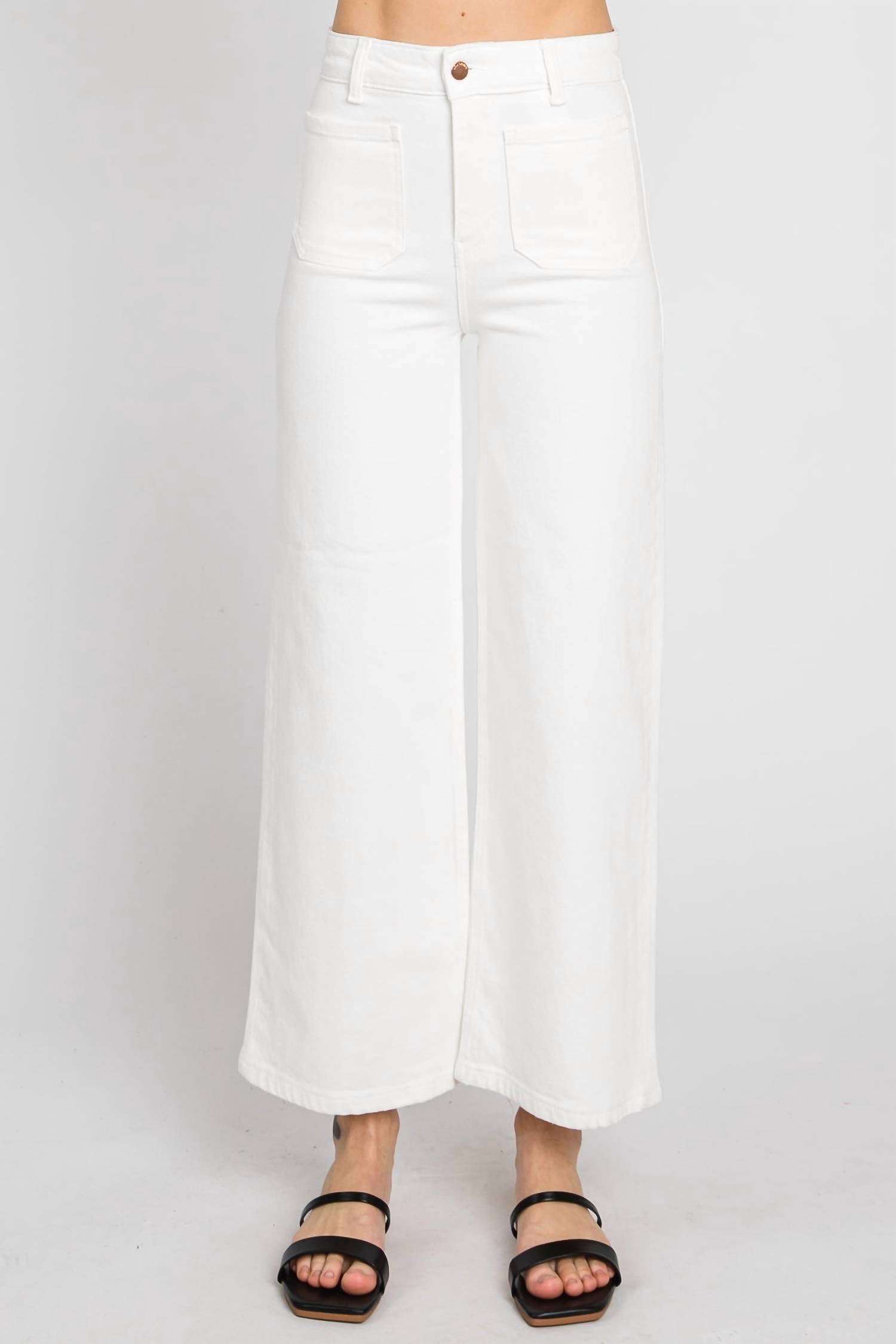 Letter To Juliet - A-line Patch Pocket Wide Leg Pants