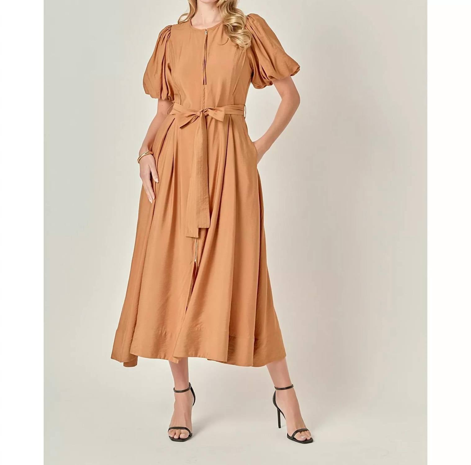 English Factory - Puff Sleeve Midi Dress