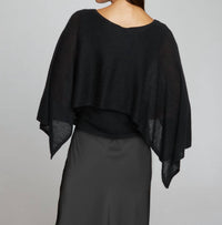 Autumn Cashmere Layered Capelet Top in black - women's blouse - alternate view