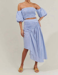 Sugarlips - Sammy Striped Elvie Smocked Cropped Top