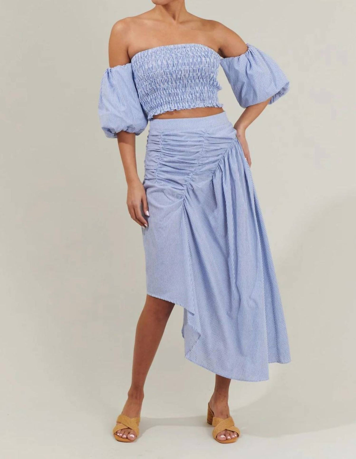 Sugarlips - Sammy Striped Elvie Smocked Cropped Top