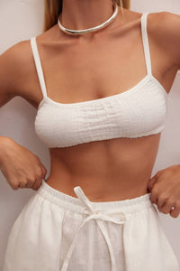 Le Cle - Ivory Wide Leg Linen Pants