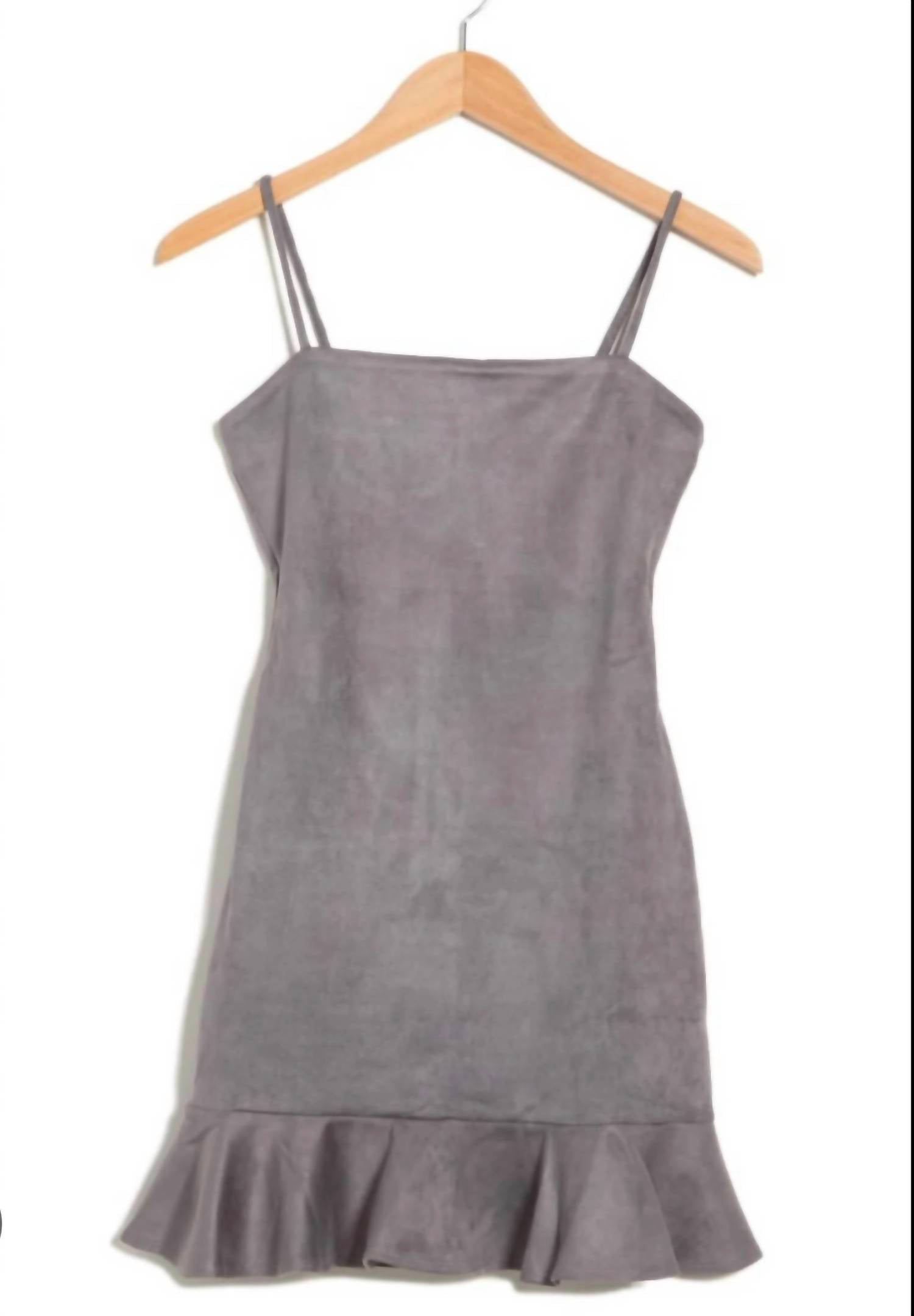 Susana Monaco - String ruffle faux suede mini dress