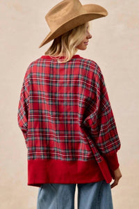 Bibi - Merry Plaid Sweatshirt