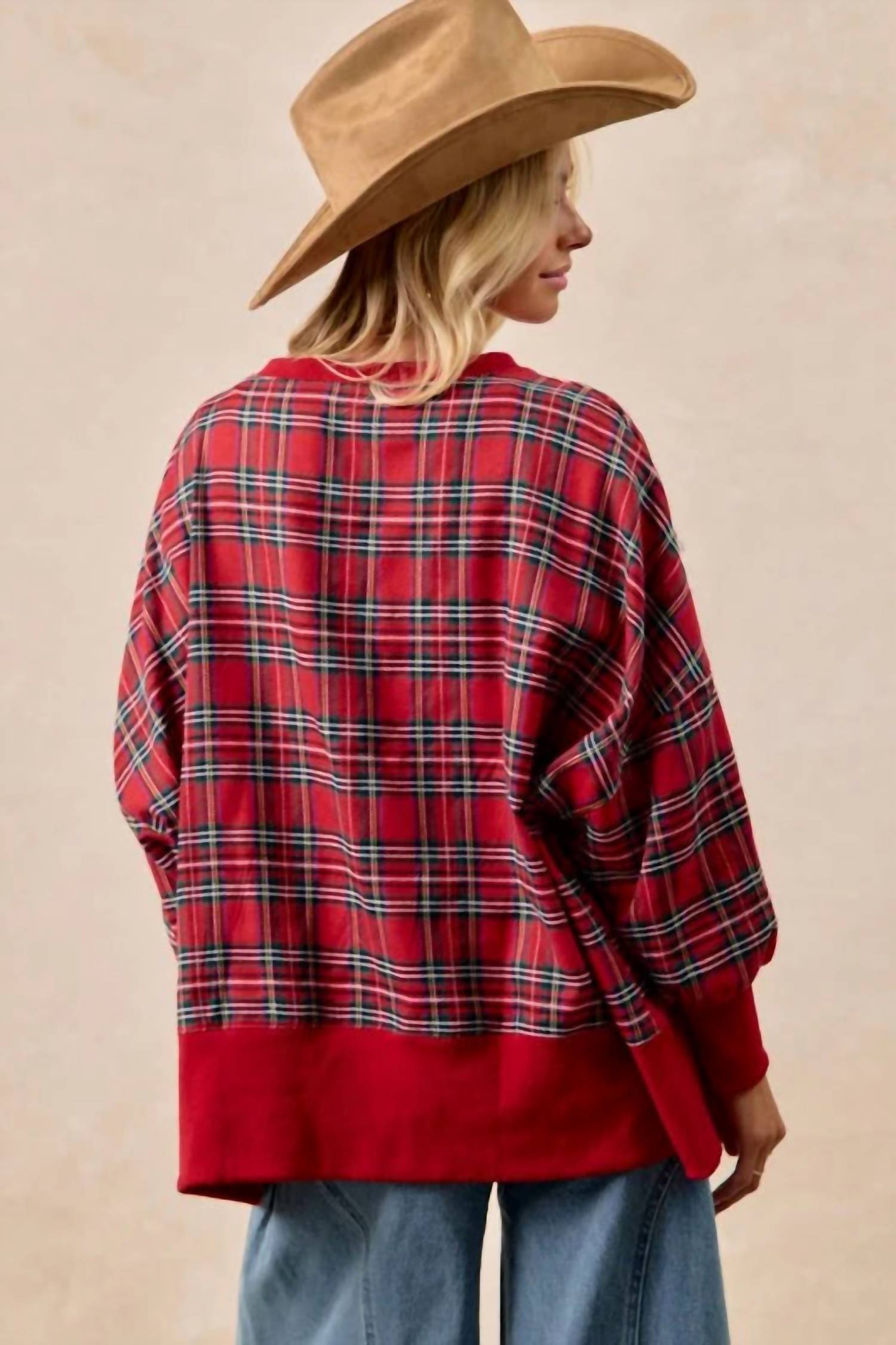 Bibi - Merry Plaid Sweatshirt