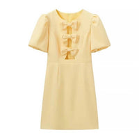 Sanyao Fashion - Chic Bow Accent Cut Out Mini Dress